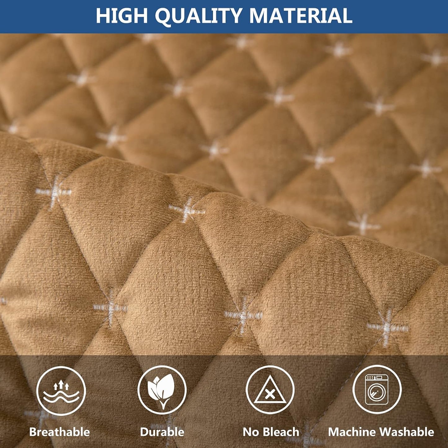 Eismodra Couch Cover,Sectional Couch Covers,Sofa Covers for 3 Cushion Couch,Anti-Slip Sofa Slipcovers for Dogs Cats Kids Loveseat Recliner L Shaped Armrest Backrest,Coffee 36''x82''(Only 1 Piece)