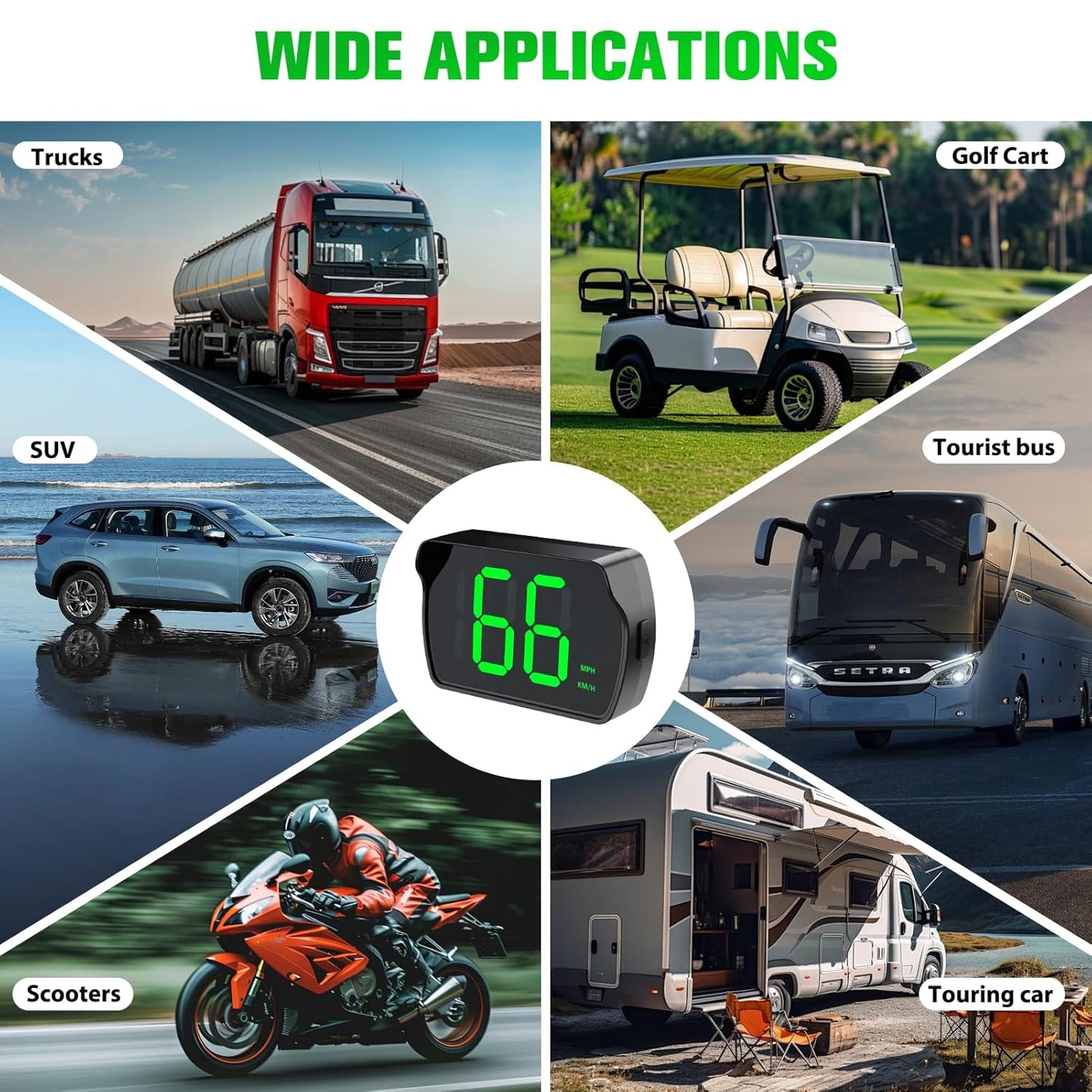 GPS Digital Speedometer for Car MPH, Universal HUD Speed Meter with LED Large Font with USB Cable, Plug and Play for Truck Motor SUV Golf Cart All Vehicles (Contain Car Charger Adapter)