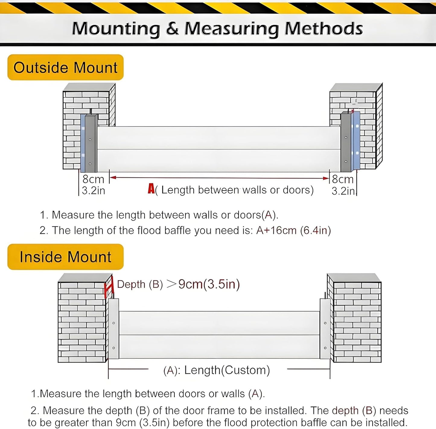 Flood Barriers for Home Exterior,Aluminum Alloy Outdoor Garage Doors Water Barriers for Flooding(H15.7Inch,L10FT)