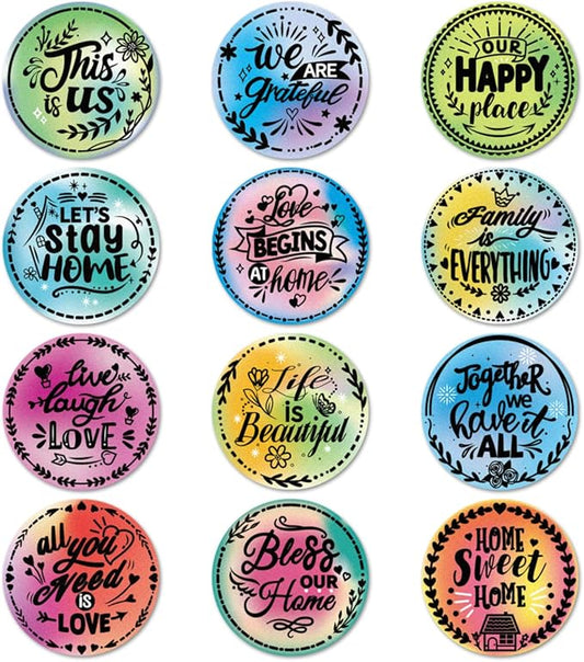 Trillion 12 Pack Felt Cup Coasters for Drink, Absorbent Coasters for Coffee, Home Pattern Design Drink Coasters