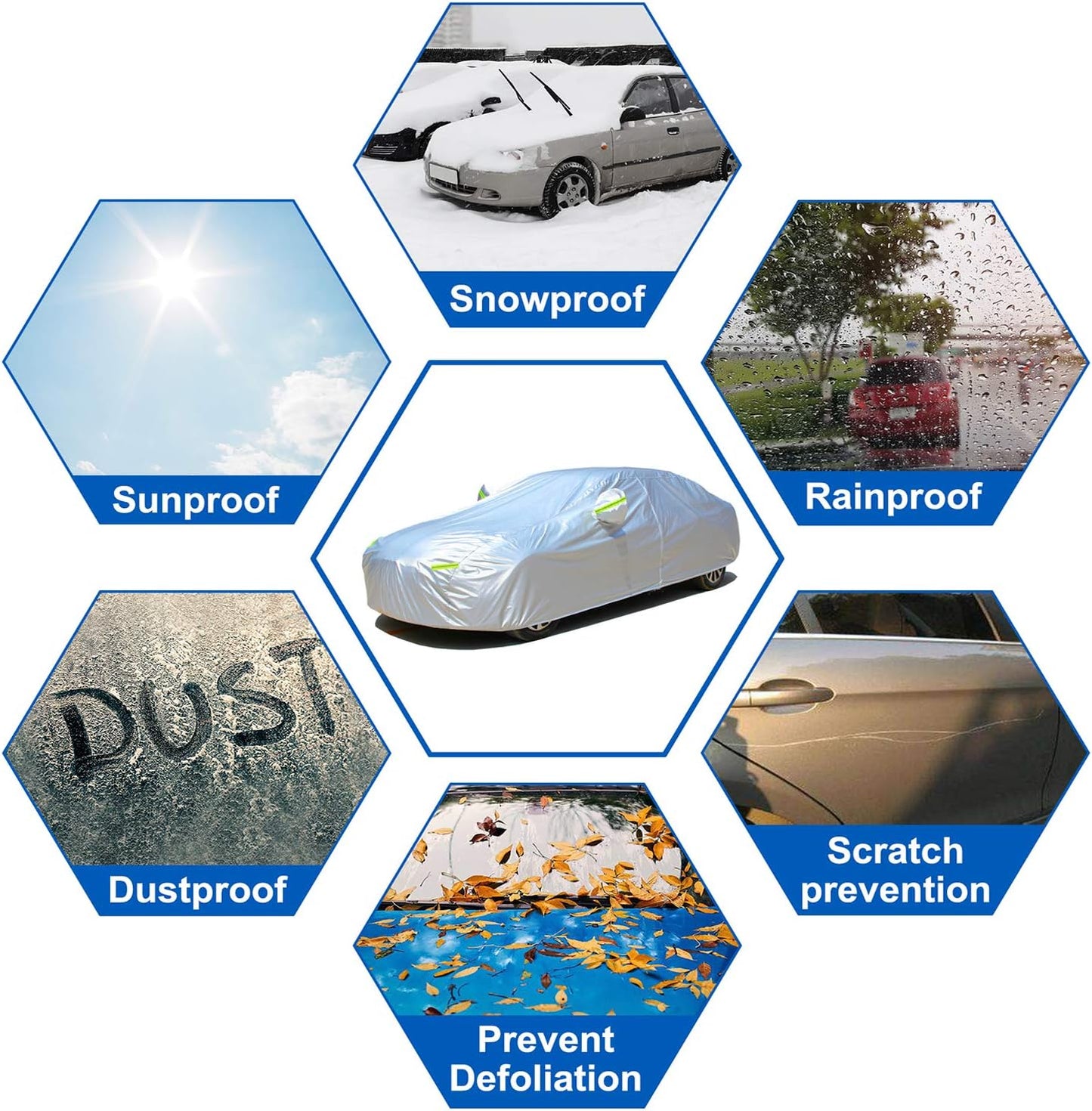 KouKou Oxford SUV Car Cover Custom Fit Audi q7 2005-2025, Waterproof All Weather with Zipper Door, Sun Rain Dust Snow Protection. (Ships from US Warehouse, Arrive Within 3-7 Days)