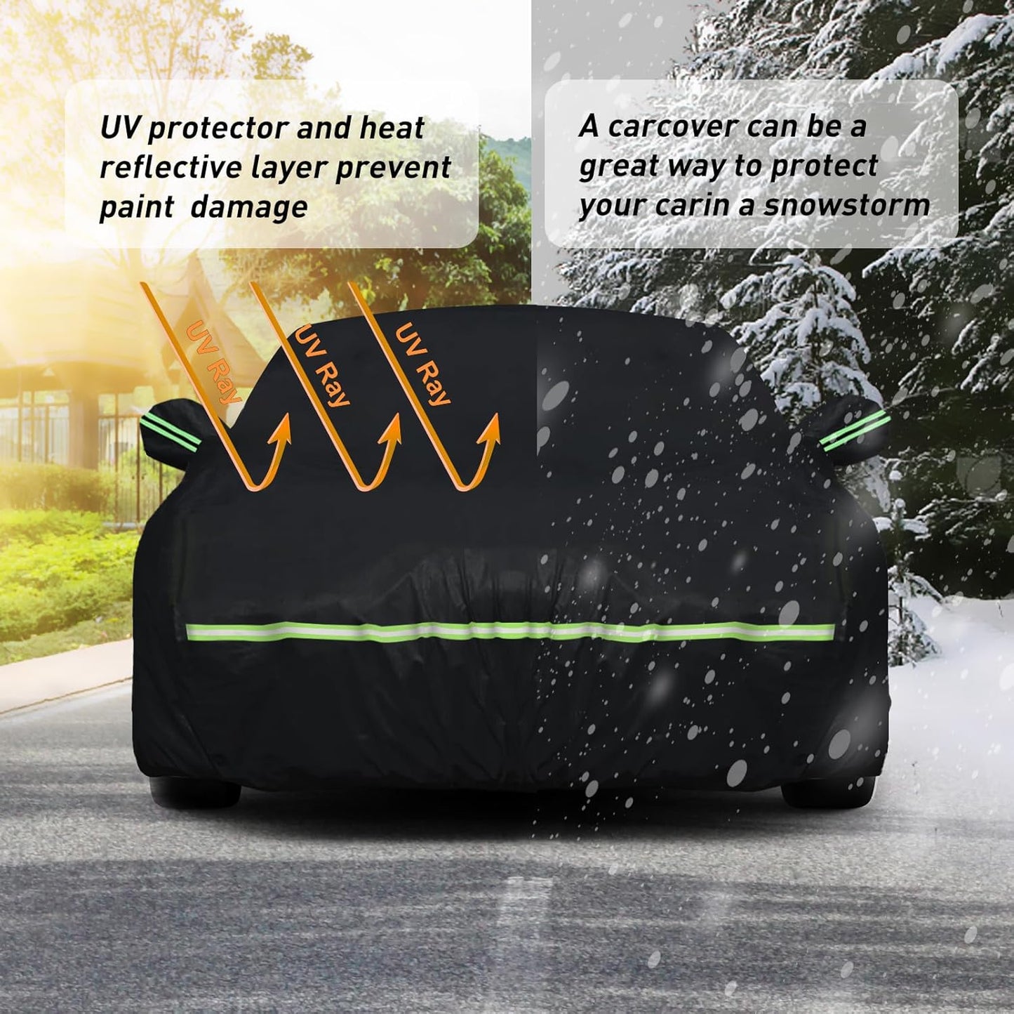 Waterproof Car Covers for 1994-2023 Mustang GT/Cobra/Shelby/Bullitt/ECOBOOST(Black) Custom Heavy Duty Waterproof All Weather Protection Outdoor