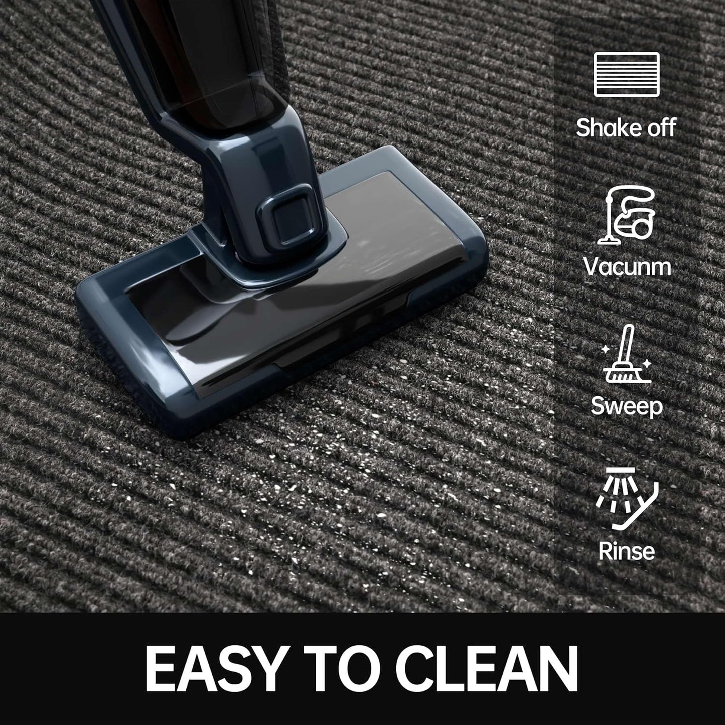 Front Door Mat, 4' x 6' Heavy Duty Indoor Outdoor Door Mat for Entryway, Commercial Door Mats Entrance, Low Profile Welcome Mats Non-Slip, Durable Rubber Backing Entry Mat for Patio, Home