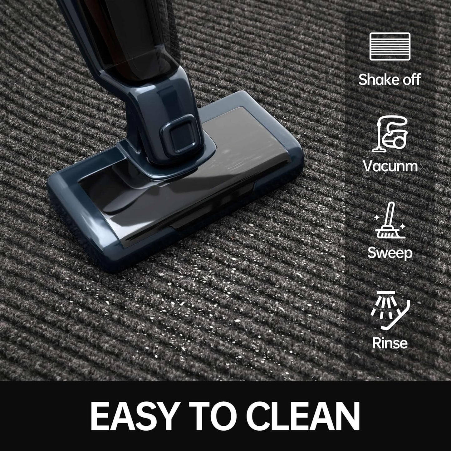 Front Door Mat, 4' x 8' Heavy Duty Indoor Outdoor Door Mat for Entryway, Commercial Door Mats Entrance, Low Profile Welcome Mats Non-Slip, Durable Rubber Backing Entry Mat for Patio, Home