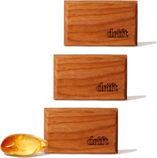 Drift Car Air Freshener - Wooden Deodorizer - Vehicle Odor Remover - Auto Scent Diffuser - Long-Lasting Car Freshening - Amber Scent Refill - Pack of 3 - NO CLIP INCLUDED