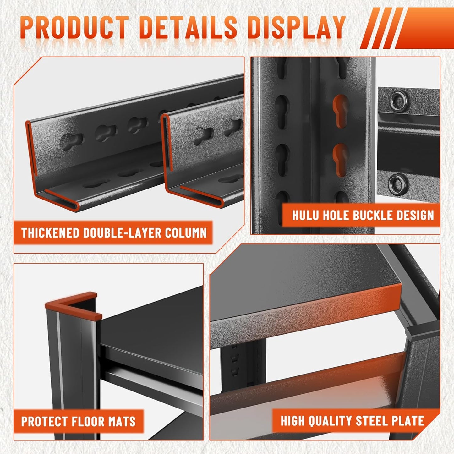 Heavy Duty 5-Tier Shelving Unit 2750LBS Capacity - Adjustable Steel Garage Shelves for Warehouse, Basement Storage(71''H x 35.4''W x 13.8''D)