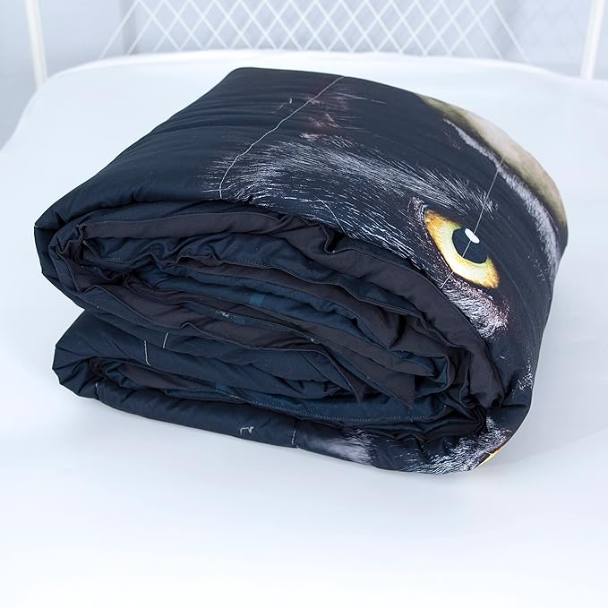 Black Cat Comforter Set,3D Cartoon Cat Comforter Full,Animals Print Bedding Set for Kids Girls Boys Cat Quilt Set with 1 Comforter and 2 Pillow Cases Bedroom Decor