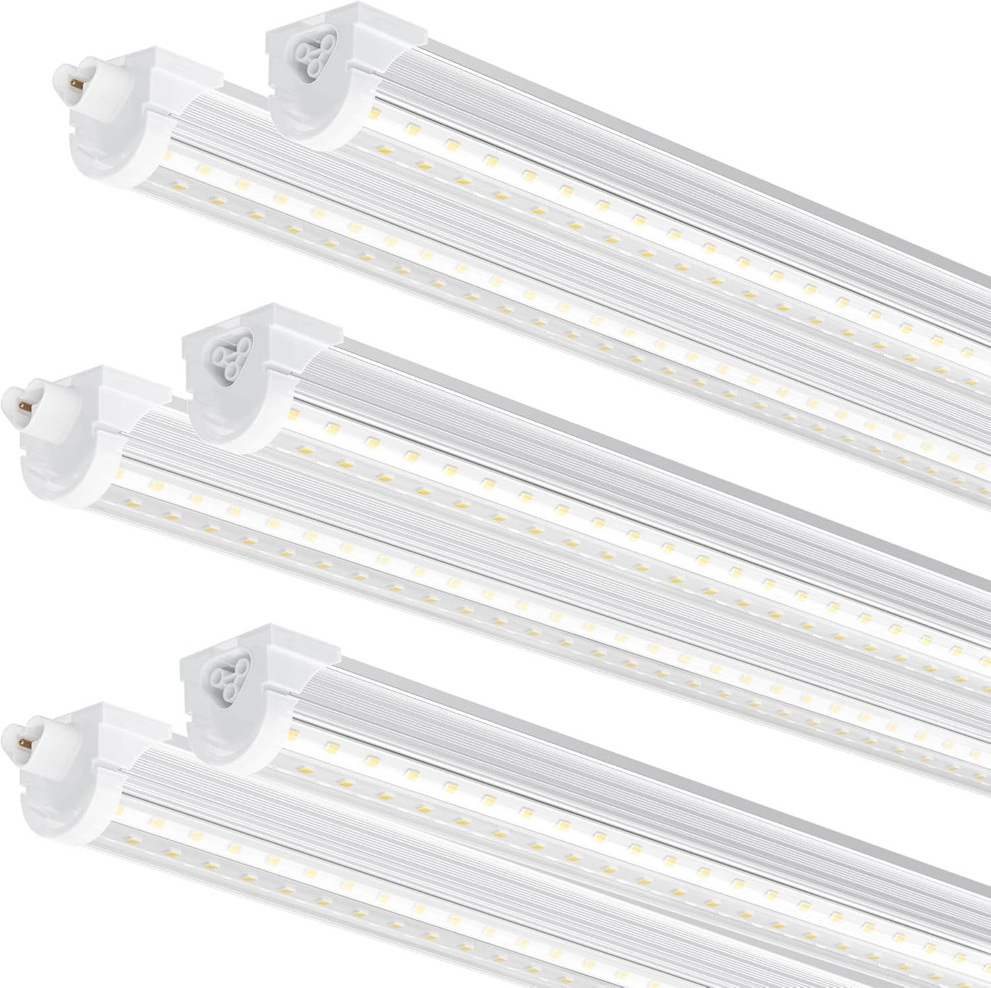 Ensenior 6 Pack 8 FT Led Shop Lights, 5000K Daylight, 10000LM Super Bright, 72W Equivalency 936W, Commercial Bay Lighting, U-Shaped Linkable Shop Lights Plug in for Garage, Workshop, FCC Certified
