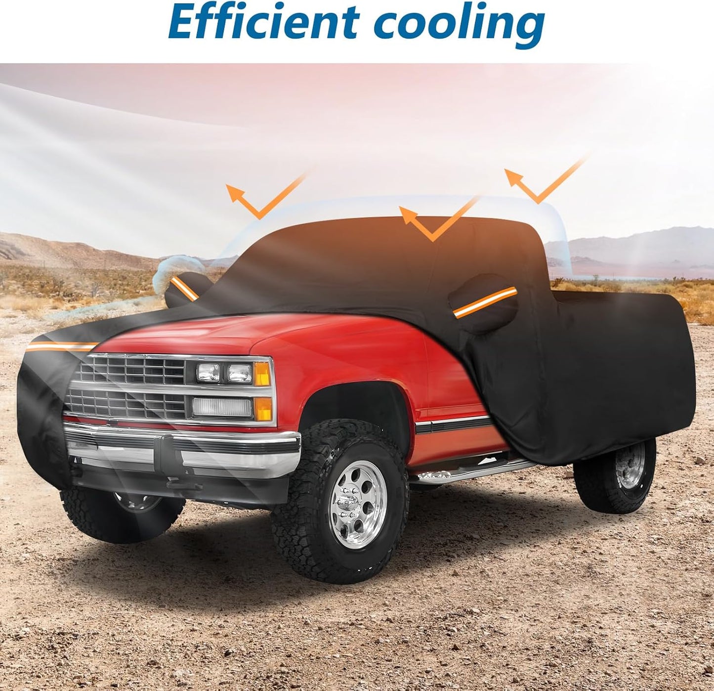 Car Cover for Chevrolet C/K 1500/2500/3500 1988-1999, Waterproof 210D Oxford Cloth and Cotton Cover Outdoor Full Car Covers with Zipper Windproof Heavy Duty All Weather Protection