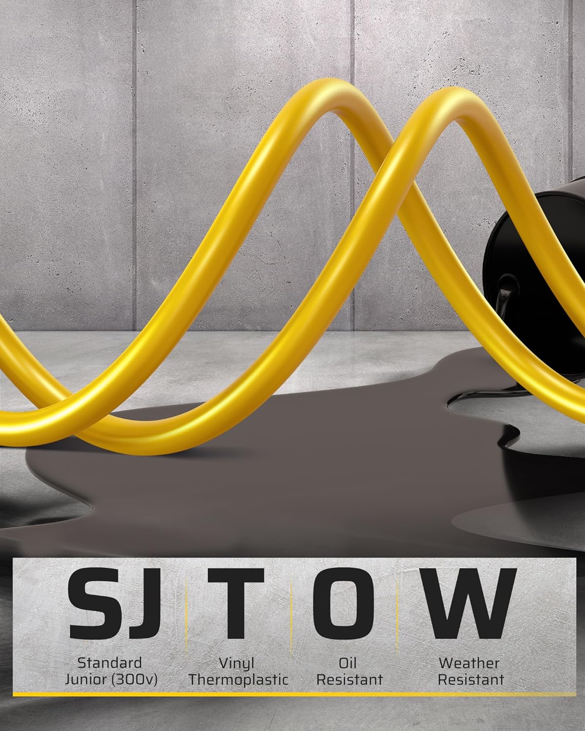 DEWENWILS Retractable Extension Cord Reel, 75 FT Heavy Duty Power Cord, 14/3C SJTOW Retractable Cord Reel, Lighted Triple Outlets, 10A Circuit Breaker, Wall/Ceiling Mount, UL Listed, Yellow