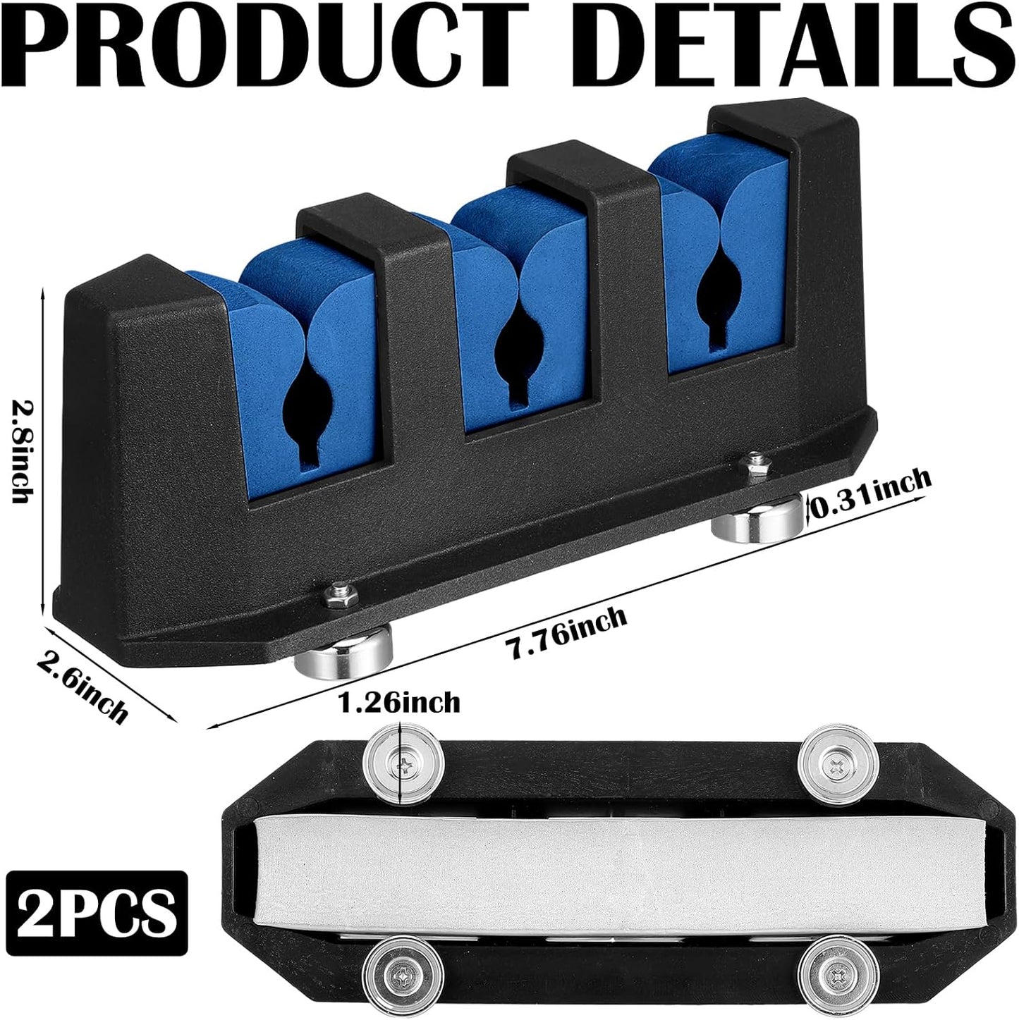 2 Pcs Magnetic Fishing Rod Holder for Car Fishing Pole Rack Vertical Rod Storage Holders for Truck Bed Boat Wall Garage Door