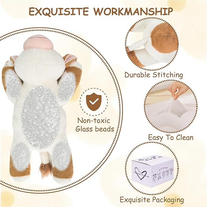 Weighted Stuffed Animals Cow - 25" Big Stuffed Animal Toy Pillow for Kids & Adults, 5 lbs Ultra-Soft Washable Weighted Plush