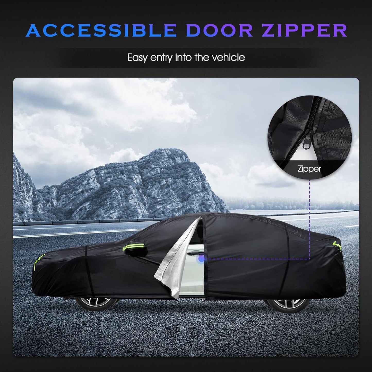 Car Cover Custom Fit for Honda Civic 1991-2025,Toyota Corolla 2000-2025,6 Layers Truck Cover Waterproof All Weather for Automobiles,Outdoor Full Exterior Cover,Rain, Sun, Wind Protection,Black