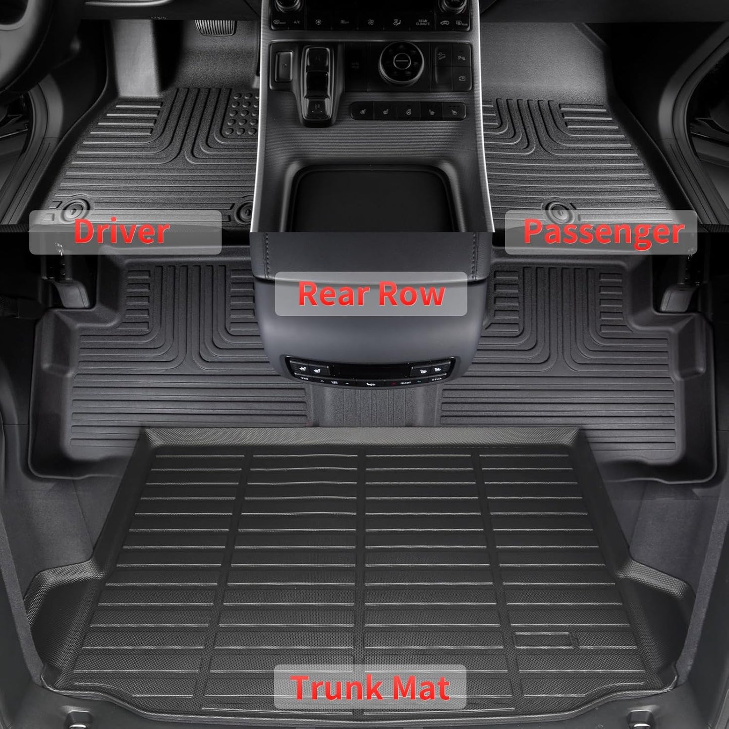 Floor Mats and Cargo Liner Set Fit for Benz GLC 250 GLC 300 GLC 350e (Not for Coupe) 2016-2022 TPE Car Mats All Weather Protection Trunk Liner Custom Accessories