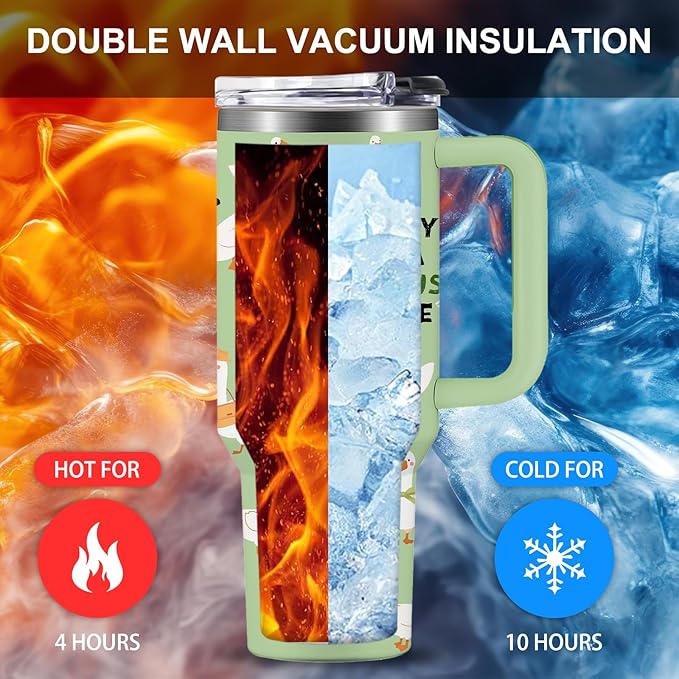Today I'm A Serious Goose Tumbler Goose Gifts For Gooses Lovers Women Men Funny Animal Duck Coffee Travel Mug with Handle Insulated for Hot and Cold Drink Ice 40oz