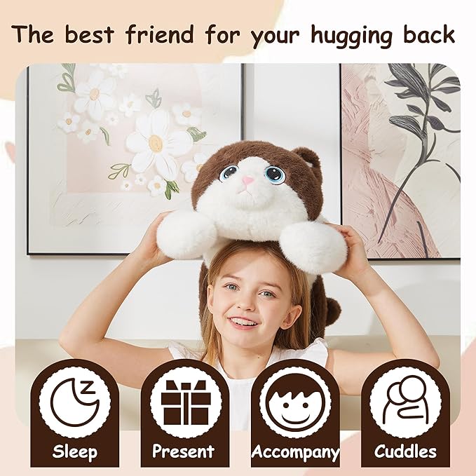Weighted Stuffed Animals Cat - 21.3" Cute Toy Pillow Plushie Gifts for Kids Boys Girls & Adults, 3 lbs Ultra-Soft Washable Plush Pillowfort