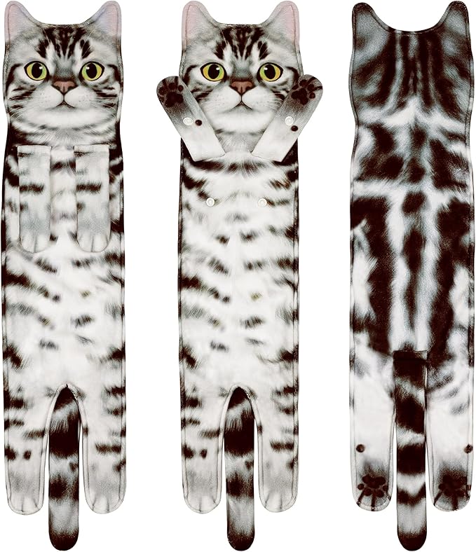 AGRIMONY Cat Funny Hand Towels - Cute Cat Decor Decorative Hanging Towels Cat Gifts Housewarming Birthday Gifts for Women Cat Lovers