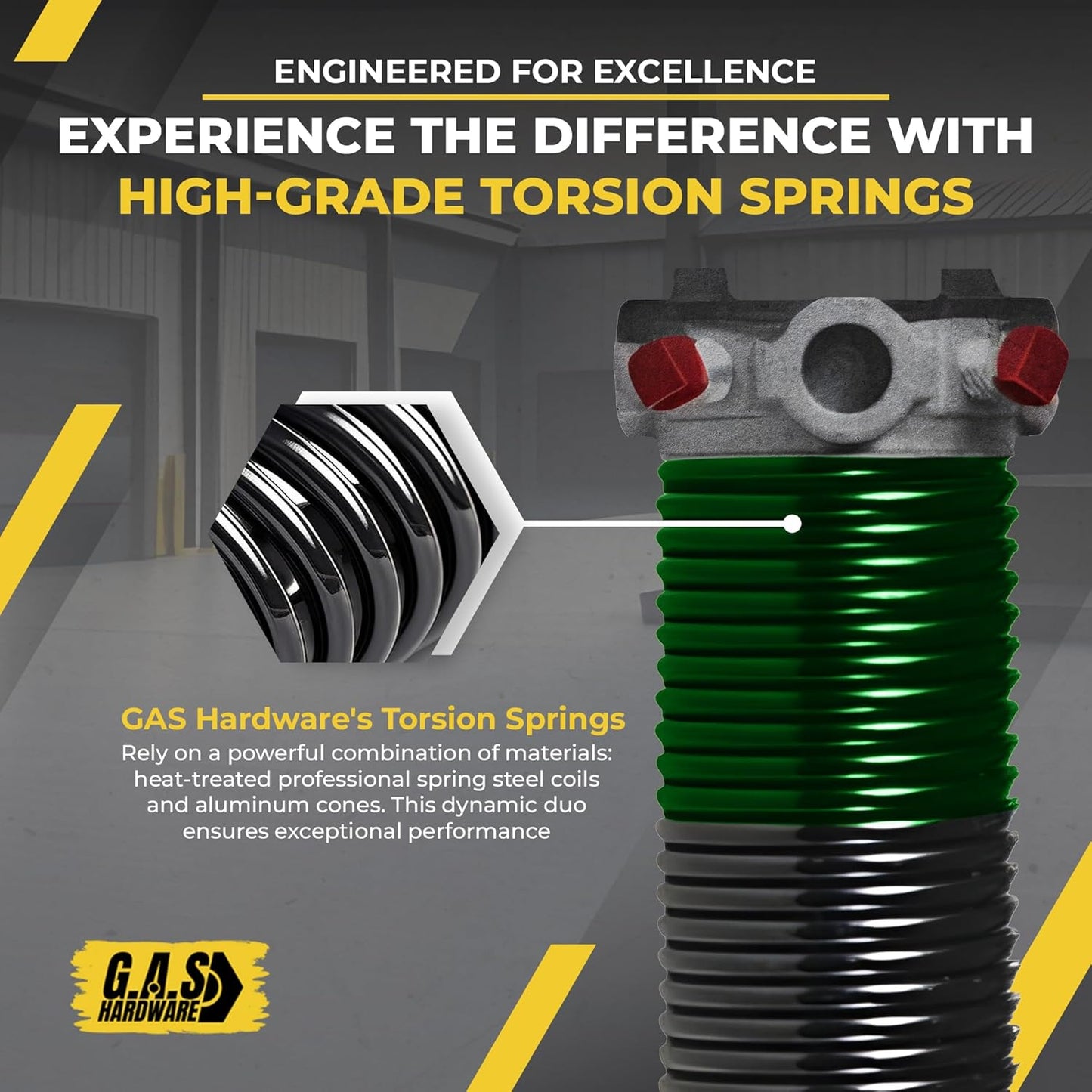 Garage Door Torsion Spring 243x1.75x38 Includes 1” Steel Bearing, Gloves, Manual, and Winding Bars for Right Side of Garage Door Precision E-Coating 5-Year Warranty Min. 30,000 Cycles (Black Cone)