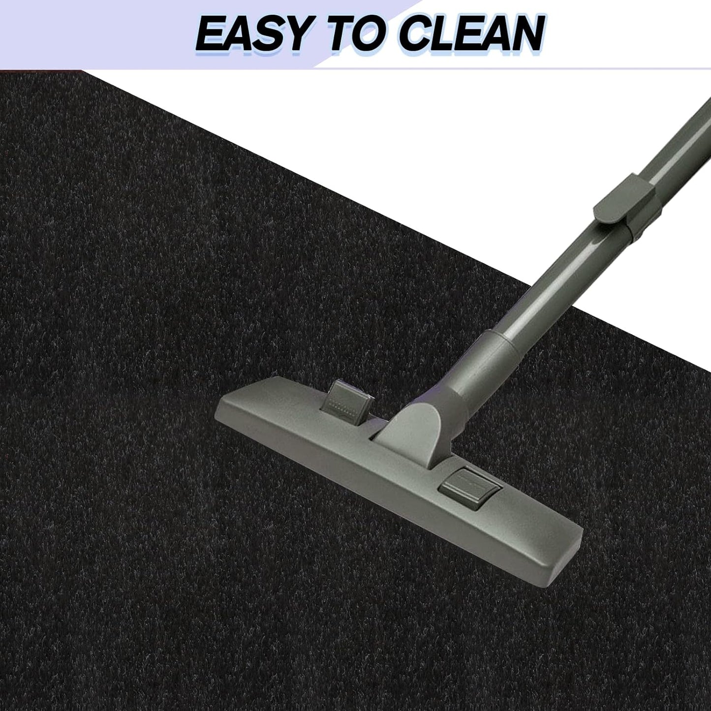 Custom Size Backed Non-Slip Area Rugs Runner, Easy Clean, Waterproof Runner Rugs for Hallway Entryway, Kitchen, Laundry, 4FT x 51FT, Black