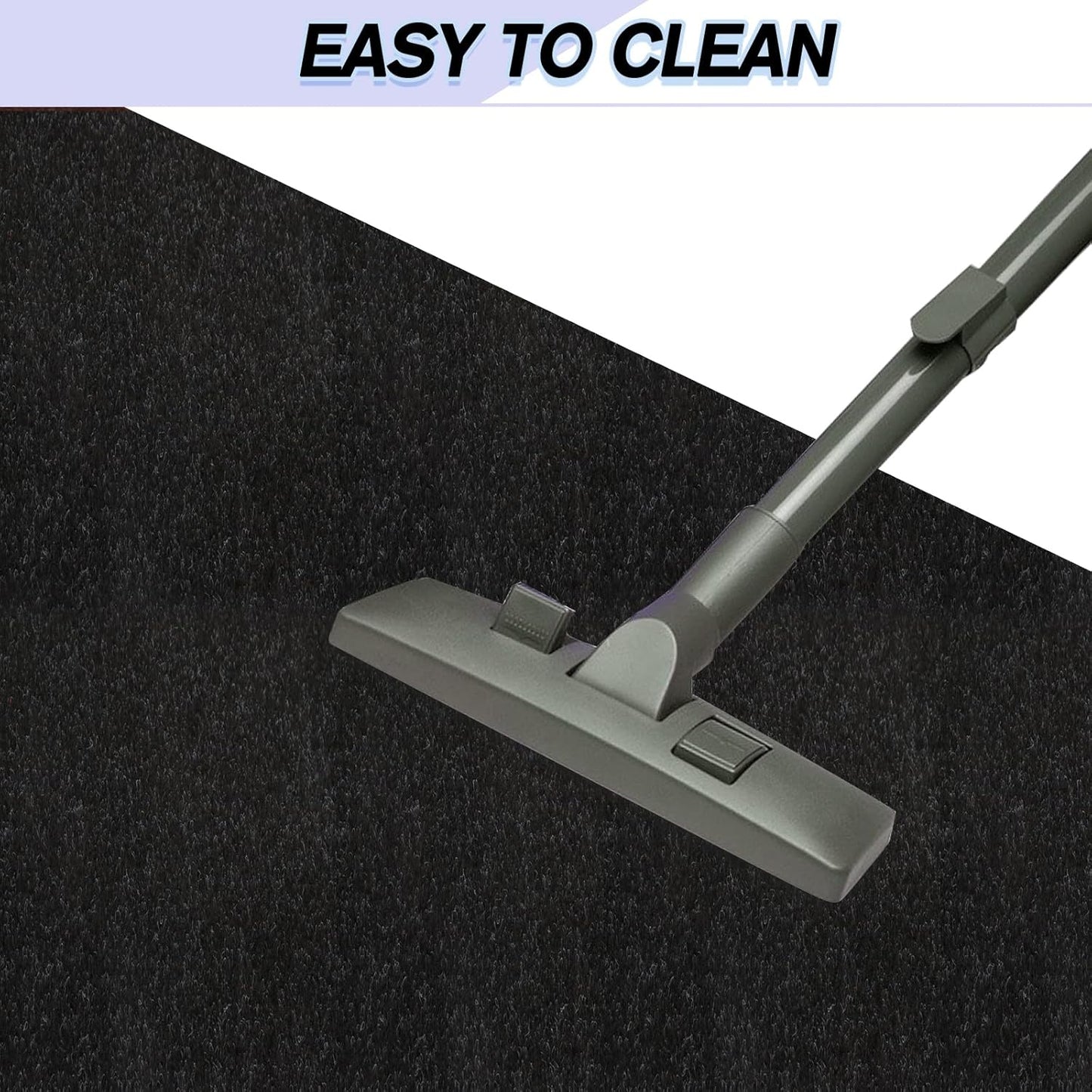 Custom Size Backed Non-Slip Area Rugs Runner, Easy Clean, Waterproof Runner Rugs for Hallway Entryway, Kitchen, Laundry, 4FT x 9FT, Black