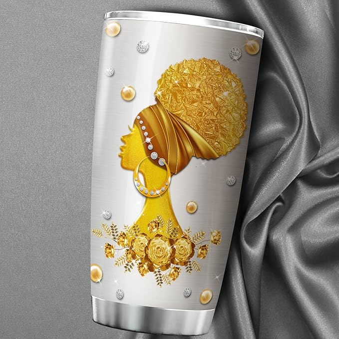 ZOXIX You Are Braver Than You Believe Inspiration Coffee Tumbler For Black Women Jewelry Style Stainless Steel Cup With Lid 20oz African American Girl Uplifting Gifts For Friends