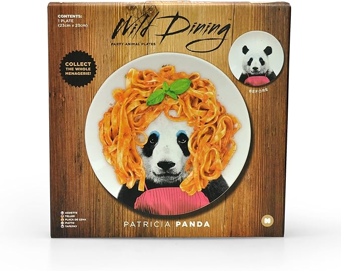 Wild Dining Dinner Plate I Funny Dinner Plate I 100% Ceramic I 9-inch Plate I Funny Plate with Goofy Pet Print I Gift Idea for Students | Di