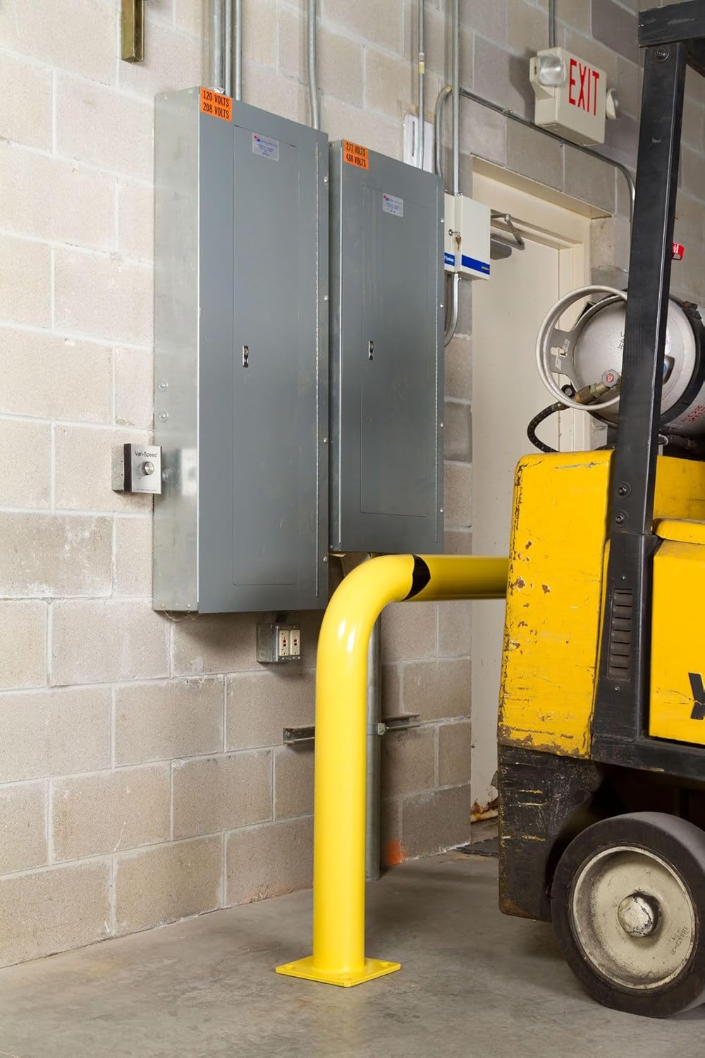 Guardian Steel Machine Guard Barrier Hollow Fillable Protect Equipment Warehouse Electrical Safety 48" x 36"