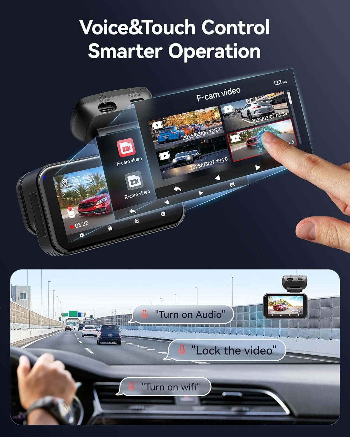 REDTIGER ViewClear 70 4K+2.5K Dash Cam Front and Rear, STARVIS 2 IMX678 x Wondrix™ Sensor, Dual HDR Hyper Night Clarity, 5.8GHz WiFi 6, 30MB/S Fast Download, Dash Camera with 24H Parking Monitor