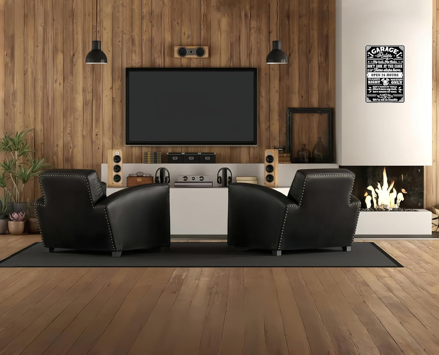 Gifts for Men Dad Husband Funny Garage Rules My Tools My Rules Tin Sign Vintage Metal Wall Art for Garage Workshop Man Cave Decor 8x12 Inch (3705)