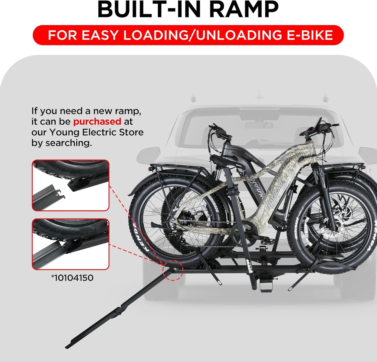 200LBS EZ-FOLD Aluminum 2-Ebike Carrier with Ramp for Bikes and Electric Bike, Car SUV Truck Van RV and Trailer