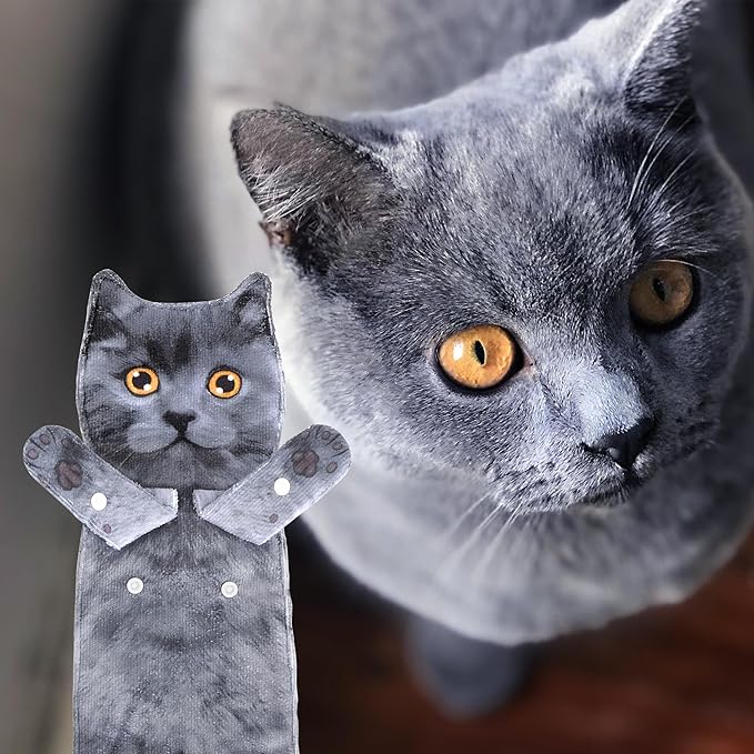 AGRIMONY Cat Funny Hand Towels for Bathroom Kitchen - Cute Decorative Cat Decor Hanging Washcloths Face Towels Super Absorbent Soft - Housewarming Birthday Christmas Fun Gifts for Women Cat Lovers