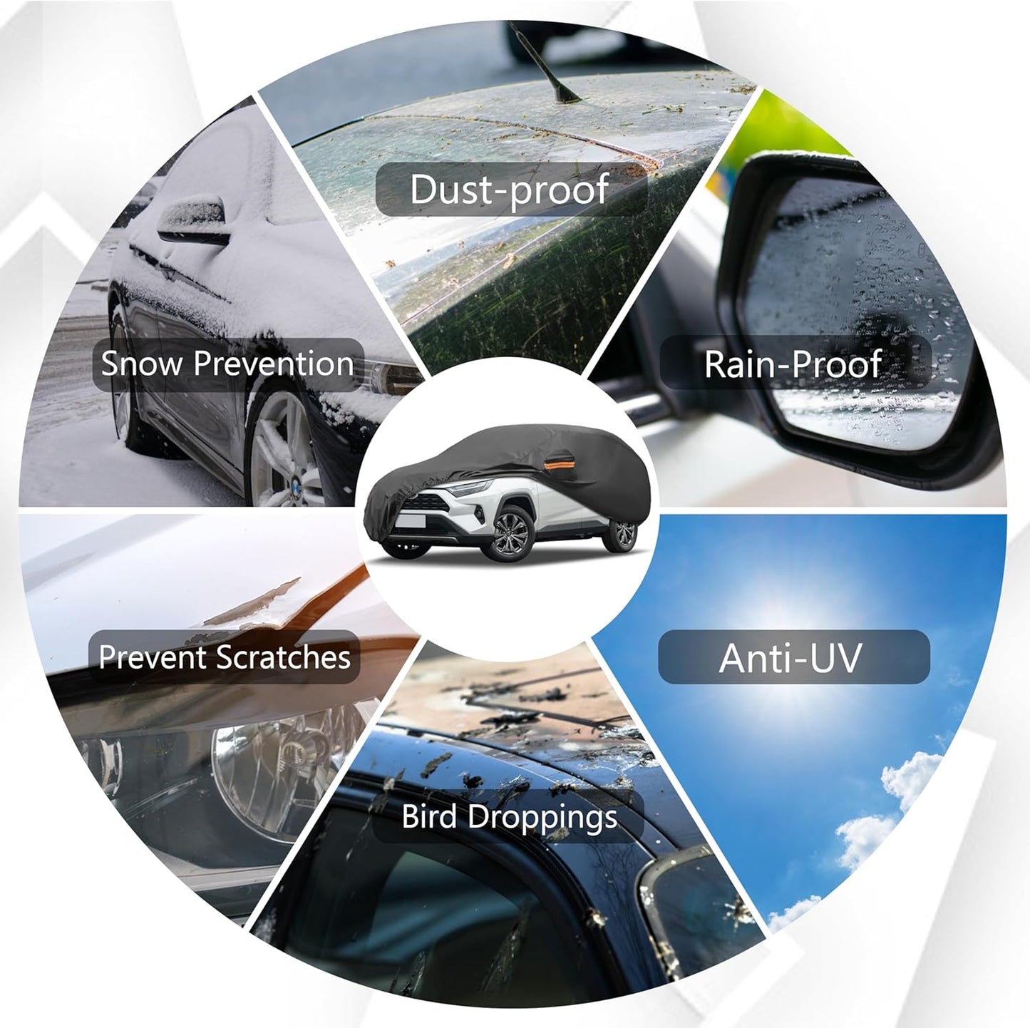 MORNYRAY Compatible with Chevy Camaro,Car Cover Outdoor Waterproof Sun Rain Snow Hail Protection with Driver Door Zipper (Black, Custom Fit Chevy Camaro)