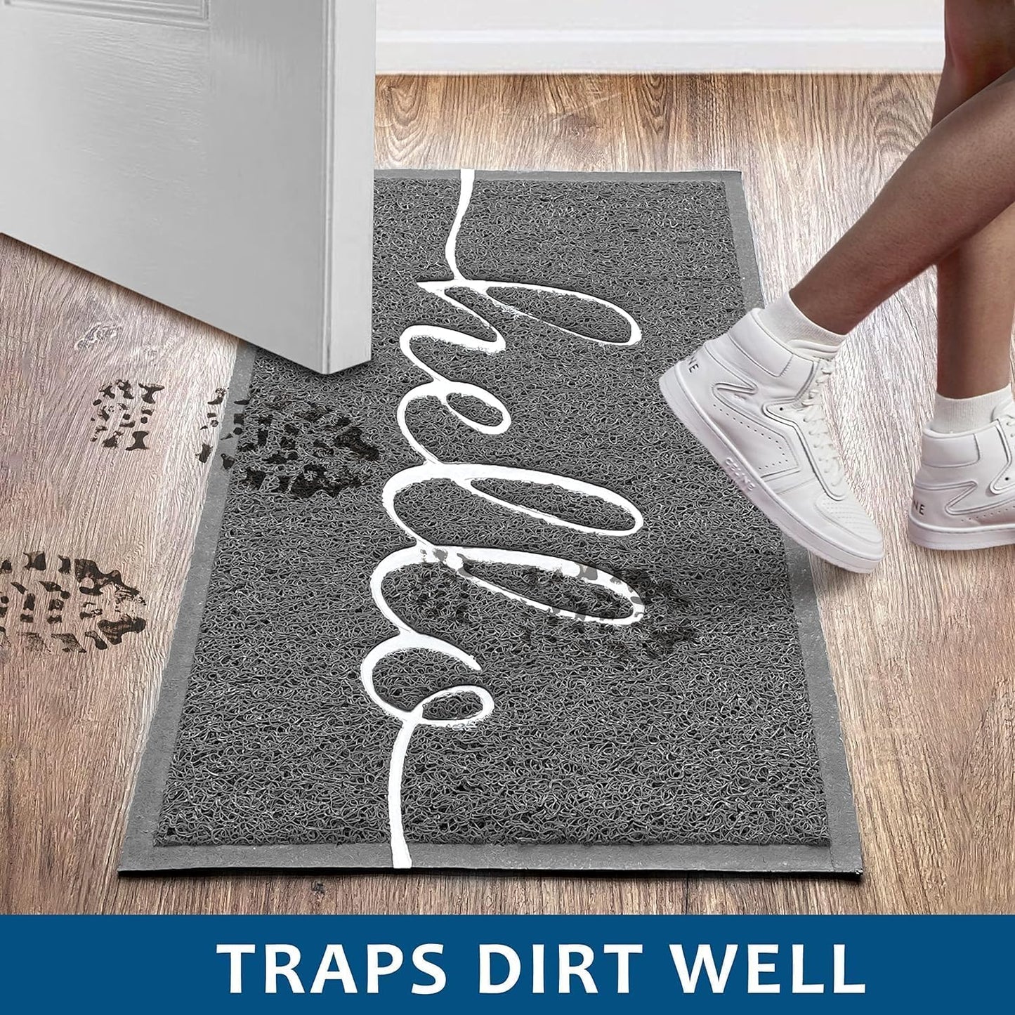 EARTHALL Funny Hello Mats Outdoor/Indoor, Front Door Mat Outside Entrance, Inside Outside Mats for Home Entrance, Funny Doormat Outdoor/Indoor Entrance, Front Porch Decor for Farmhouse 48"x32"