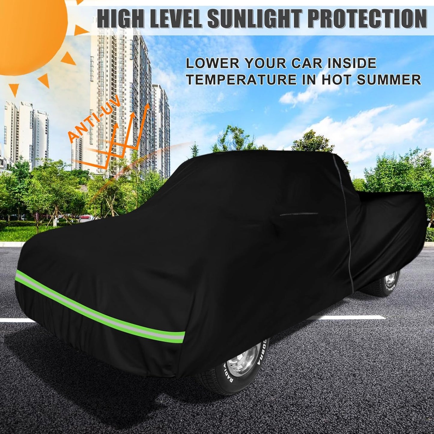 Waterproof Car Cover Compatible with Chevrolet C10 C20 K10 K20 1960-1987 Standard Cab Short Bed Accessories, 420D All Weather Car Covers with Zipper&Lock for Car Dust Snow Rain Hail Protection