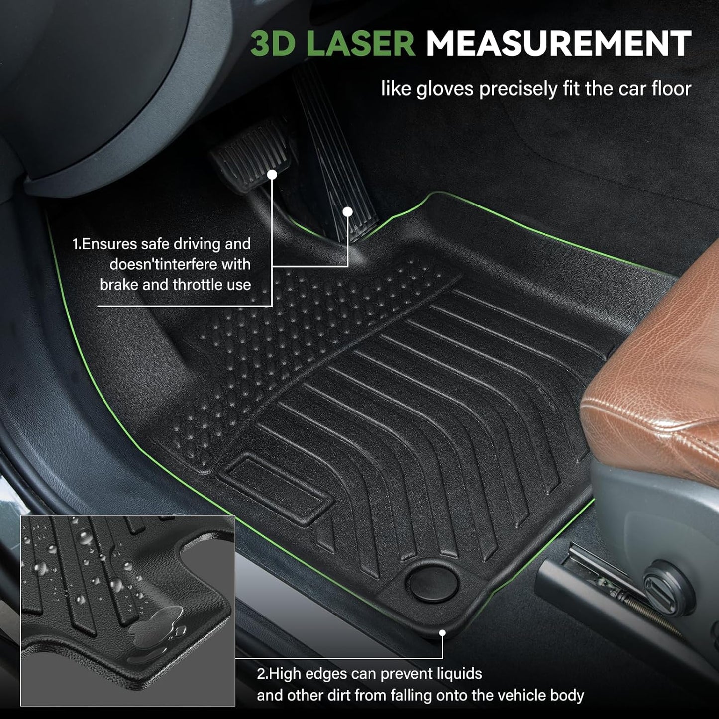 Floor Mats & Cargo Liner Custom Fit for 2024 2025 Chevrolet Chevy Equinox EV (Non Fuel), All Weather TPE Floor Mats for Cars, Car Floor Mats Full Set for Chevrolet Equinox EV Accessories