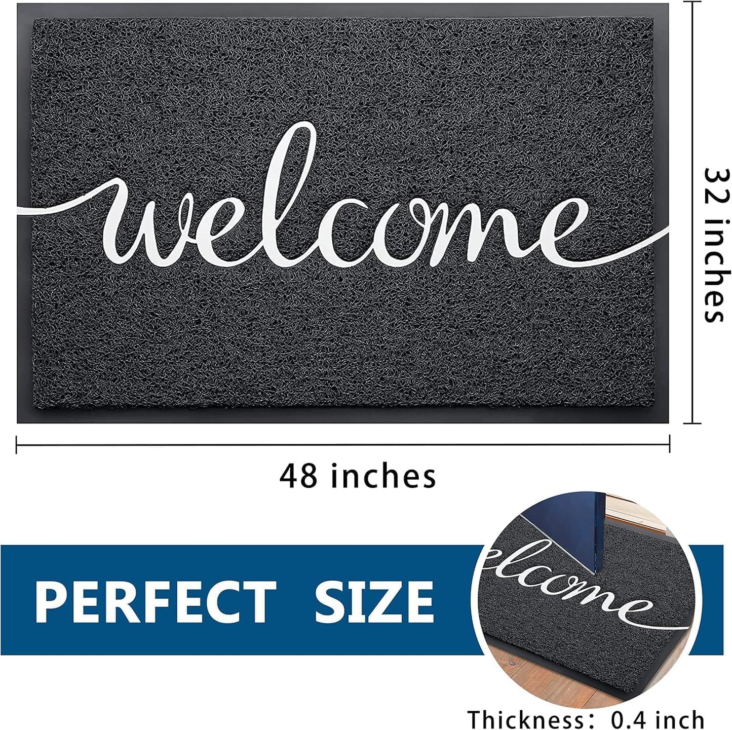 EARTHALL Funny Welcome Mats Outside/Inside 48"x32", Front Door Mat Outdoor Entrance, Indoor Outdoor Mats for Home Entrance, Funny Doormat Outside/Inside Entry, Front Porch Decor for Farmhouse
