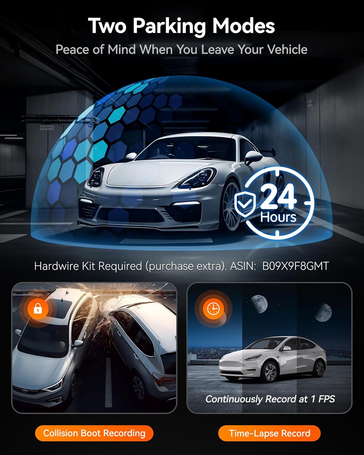 WOLFBOX i07 3 Channel Dash Cam Built-in WiFi GPS, 4K Dash Camera Front and Inside, 1440P+1080P+1080P Triple Car Camera with 3" LCD Screen, 32GB Card Included, IR Night Vision, 24H Parking Mode