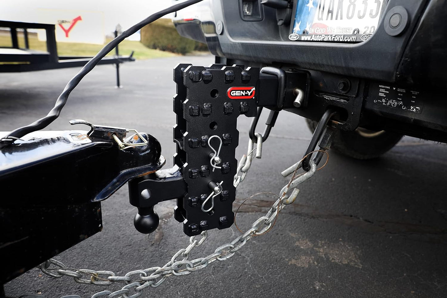 GEN-Y Hitch Solid Shank Adjustable Tow Hitch with Dual-Ball and Pintle Lock for 2.5" Receiver - 7.5" Drop - 16,000 LB Towing Capacity - 1,600 LB Tongue Weight - Black