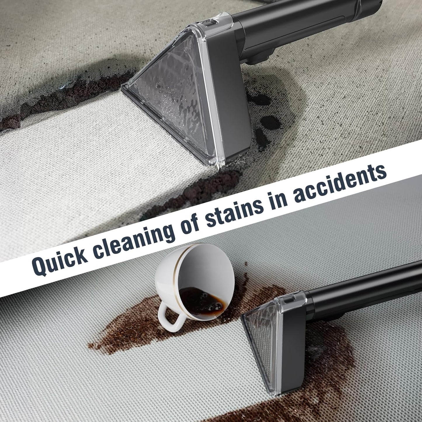 18Kpa Carpet Cleaner Machine, 500W Portable Carpet Spot and Upholstery Cleaner Machine with Handle for Pet Stains, Sofa, Car Seat, Furniture