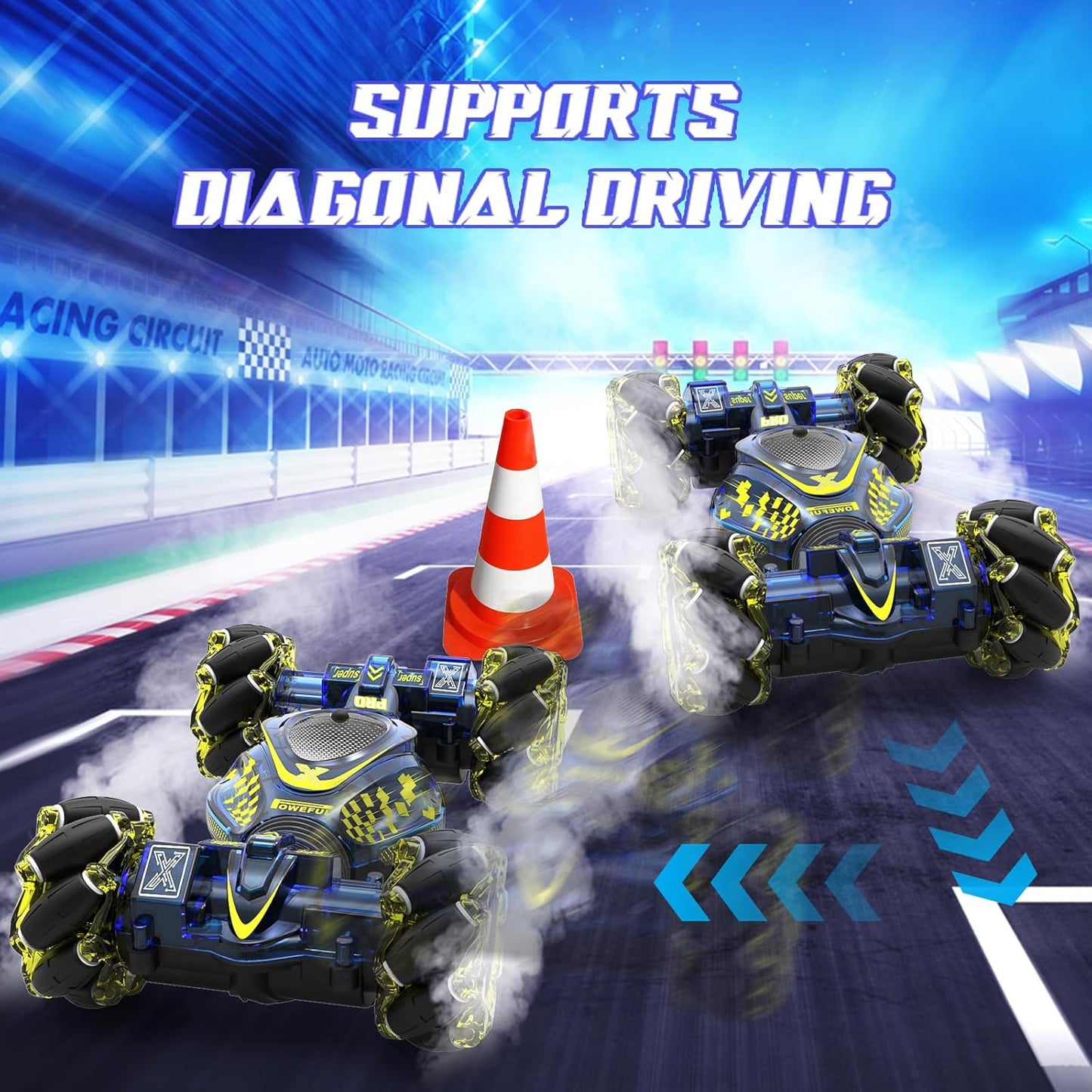 Gesture Sensing RC Stunt Car Toys for Boys Girls 6-12, 4WD Drift Hand Controlled Car Offroad 360° Rotation with Lights Music for Kids Age 7 9 10 11 12 Years Old Birthday Xmas Gifts