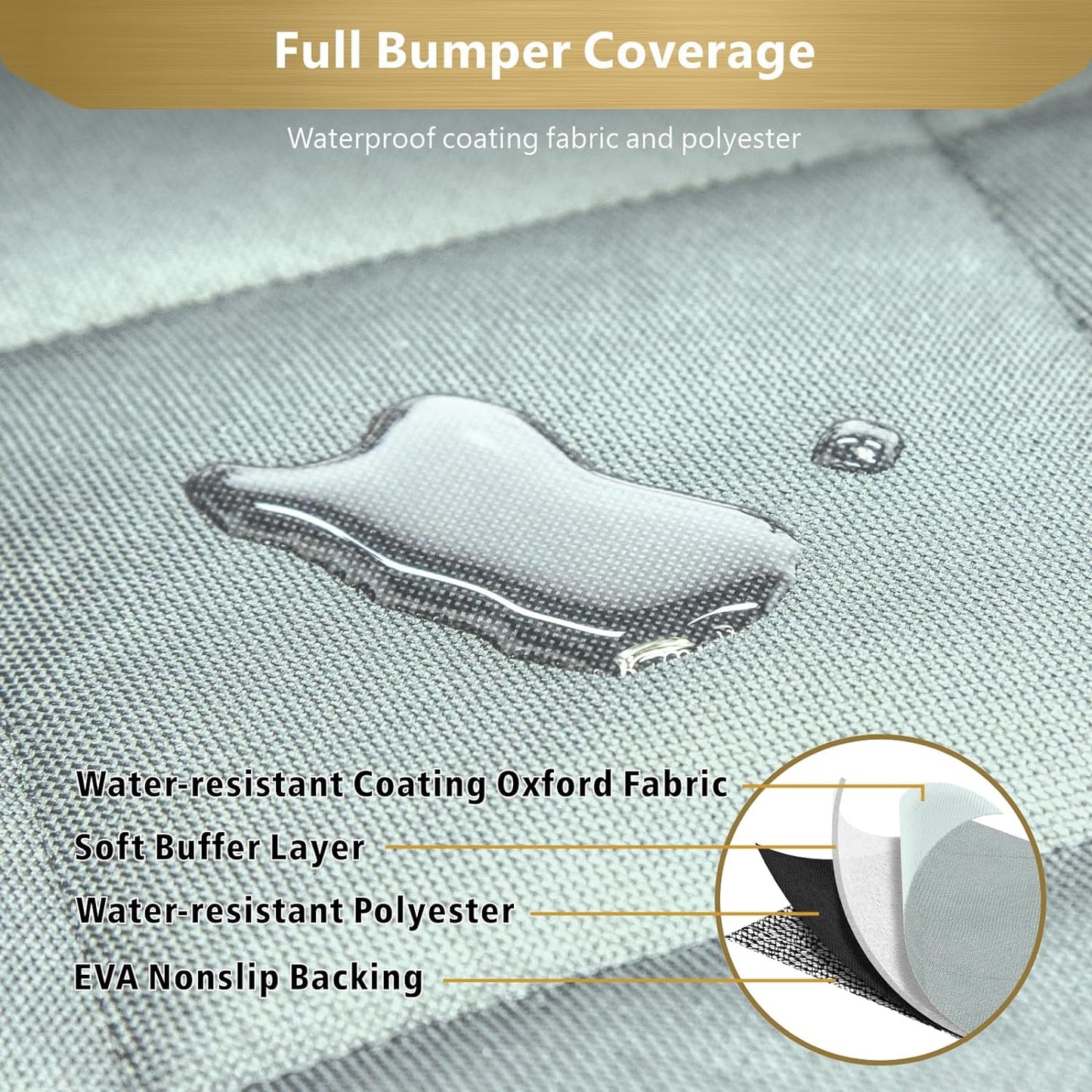 F-color SUV Cargo Liner for Dogs - Waterproof Pet Cargo Liner with Side Flaps, Comfort Dog Cargo Cover with Bumper Flap, Scrachproof Non-Slip Large Size Universal Fit SUVs Sedans Trunks Vans, Grey