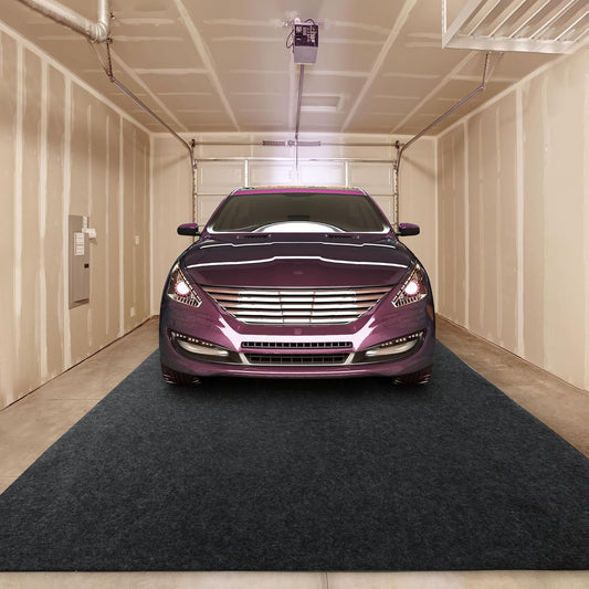 HOMBYS Extra Large Garage Floor Mat for Under Car,Floor Mats for Garage with Rubber Backing,Non Slip Garge Rug,Waterproof Backing Garage Carpet,Motorcycle Absorbent Oil Spill Mat,7'4"x8'4"