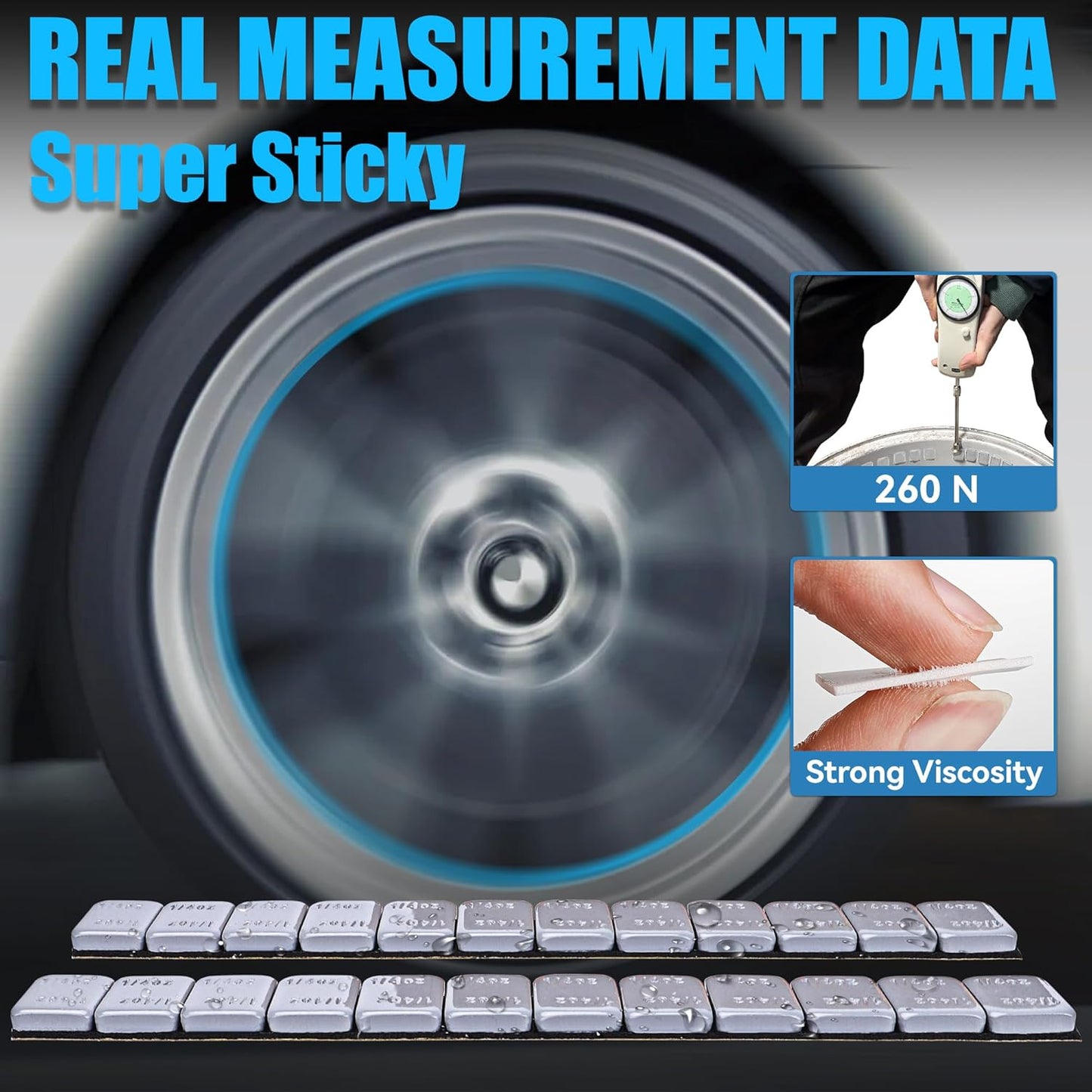 1/4 Oz Stick on Wheel Weights (1box，288pcs,72oz),Gray Adhesive Backed Wheel Weights for Cars, Trucks, SUVs, Motorcycles