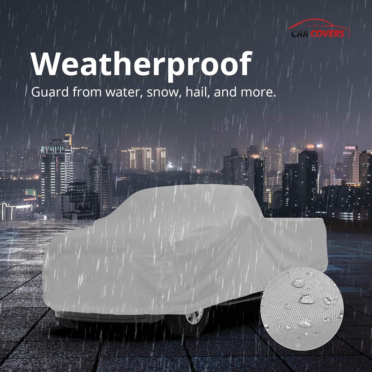 Car Covers Weatherproof Max Truck Cover & Warranty Compatible with Ford 1974-1989 F-100 Extended Cab, 6.5– Outdoor Cover, Prevents Theft with Cable Lock