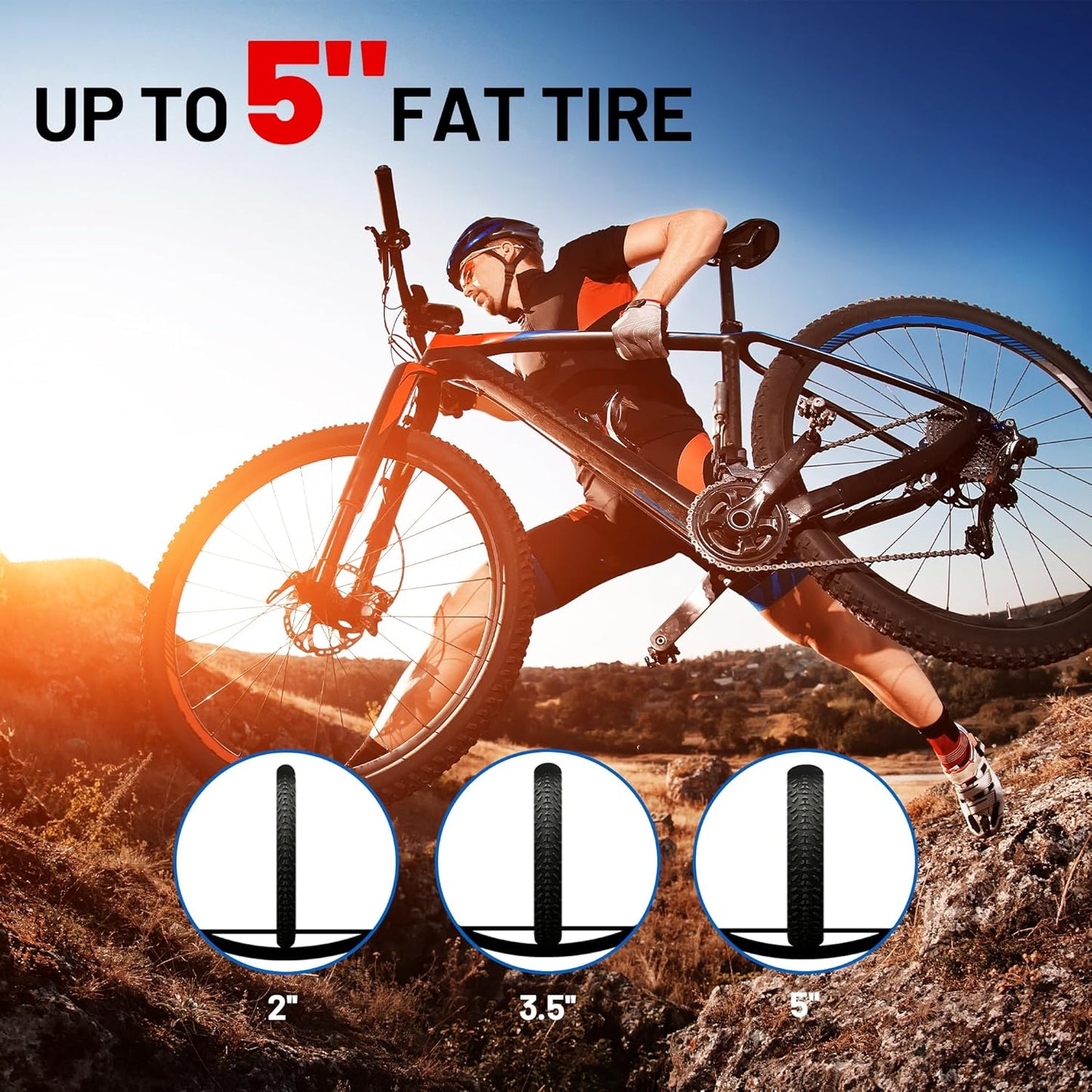 Rockland Foldable 2-Bike Rack, 200 lbs Capacity, Hitch Mount Bike Rack, Fits up to 5" Fat Tire Width and 50" Wheelbase, Bike Carrier Rack for 2" Receiver for Cars SUVs Vans RVs