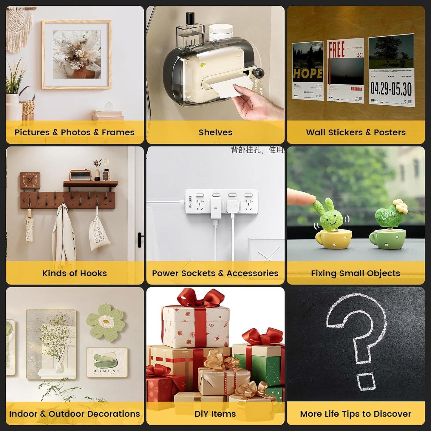 Double Sided Tape Heavy Duty Adhesive Tape Mounting Tape, Wall Sticky for Hanging, Nano Two Sided Tapes Strong Removable Wall Sticky Strips for Car, Home, Office - 19.7FT x 1.18IN