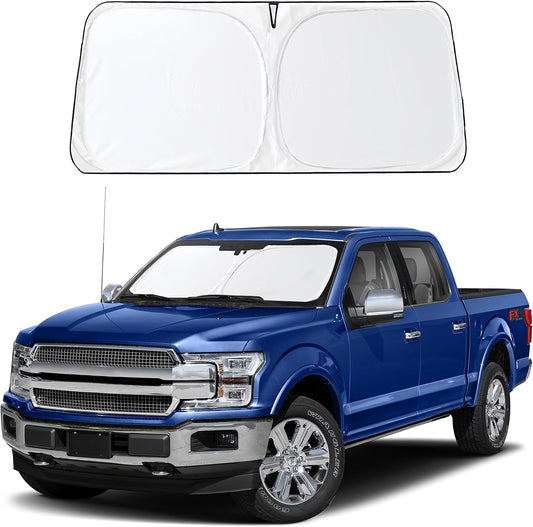 for Ford F-150 2022-2024 2025 EcoNour Car Windshield Sunshade with Storage Pouch - Front Window Sun Protector for UV & Sun Heat - Car Interior Fit Ford F-150 Accessories