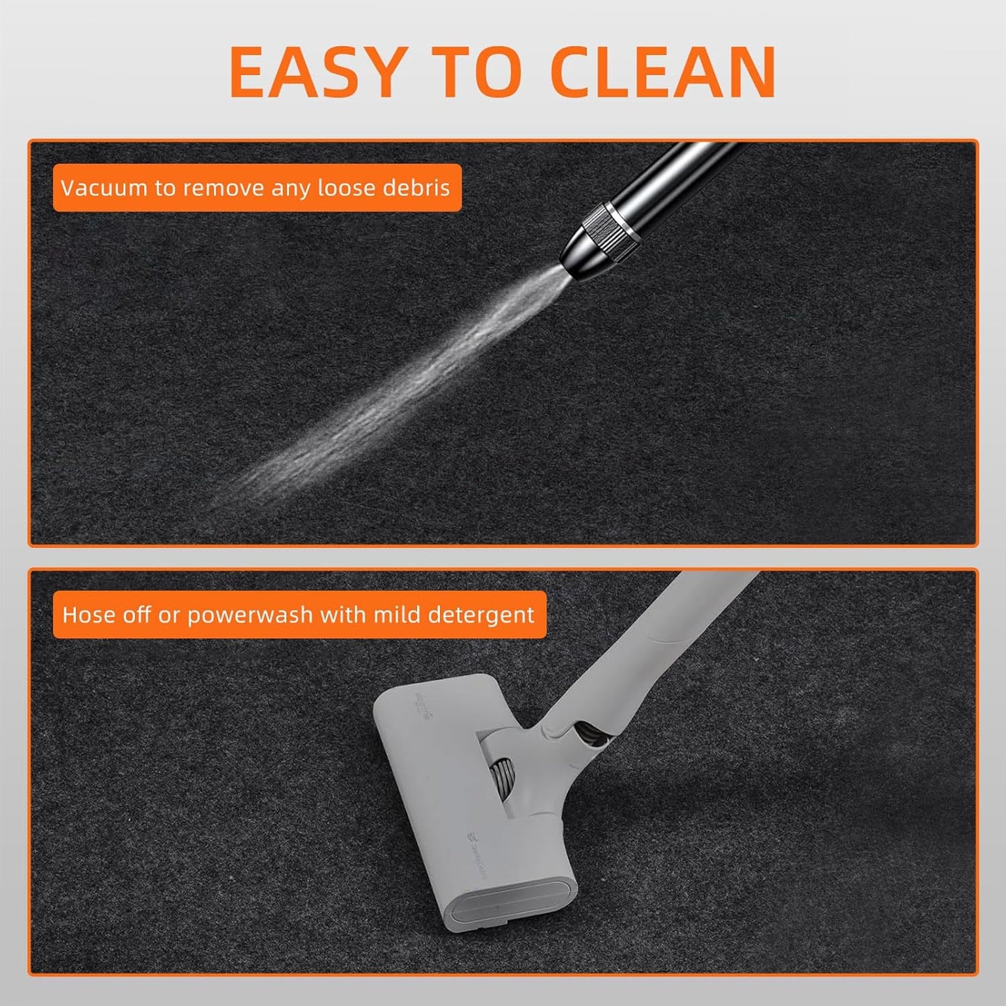 Garage mats for Floor Upgraded, 17 x 7.4 Ft, Garage Floor mats for Under car, Oil Spill mat, Absorb Oil Quickly，Reusable, Protects Floor 3mm TPR Non-Slip Thickening