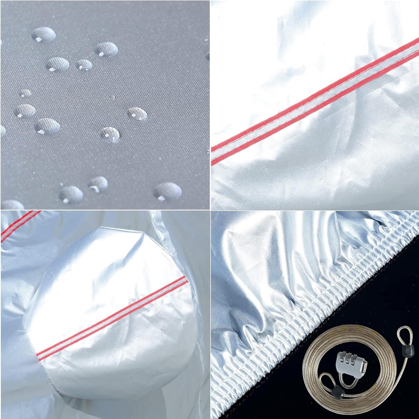 Tecoom Hard Shell Zipper Design Waterproof UV-Proof Windproof Car Cover for All Weather Indoor Outdoor Fit 216-230 Inches Full-Size SUV/Van