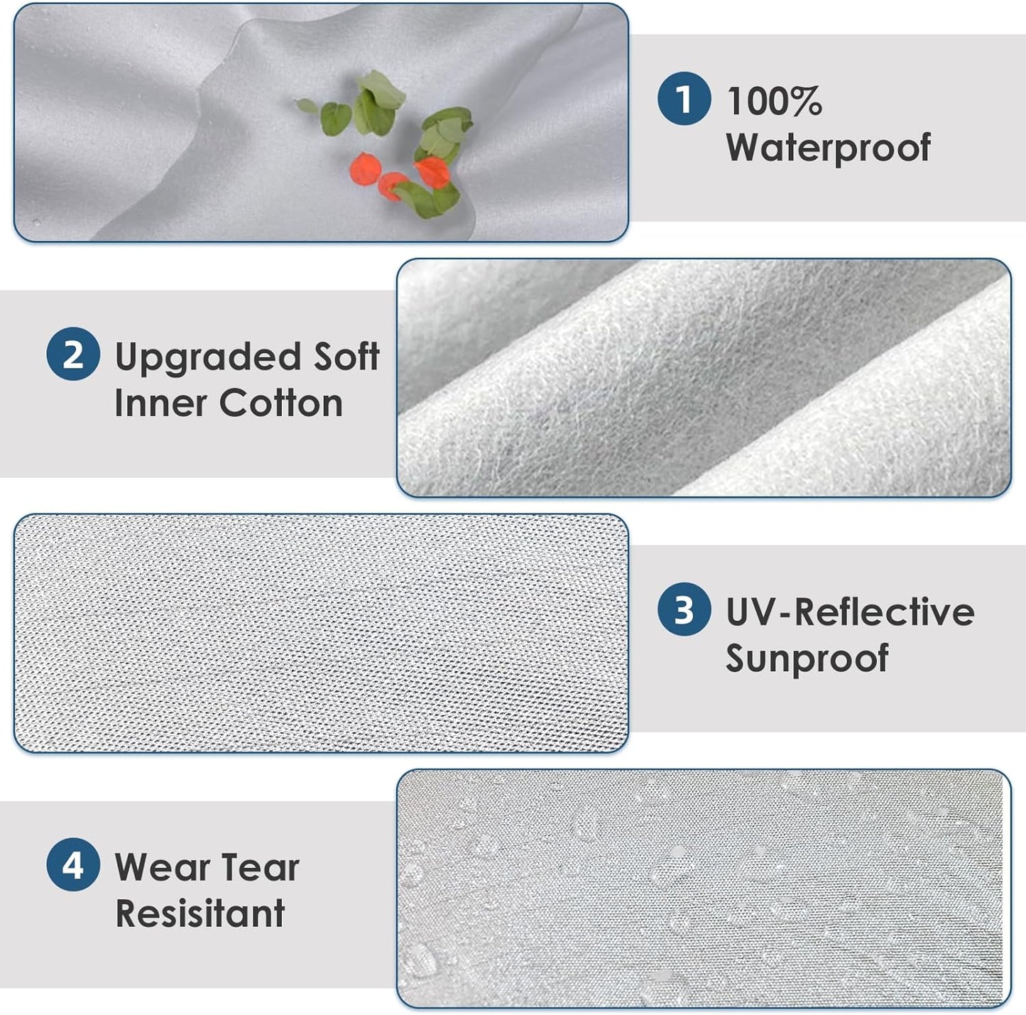 AUQDD 6-Layers Premium Sedan Car Cover Waterproof All Weather Weatherproof UV Sun Protection Snow Dust Storm Resistant Outdoor Exterior Custom Form-Fit Full Padded Car Cover with Straps 188"-198" K3